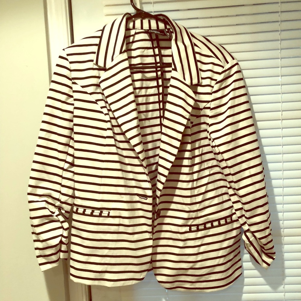 Black and white blazer